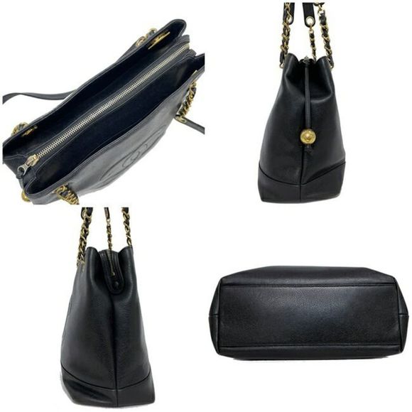 Chanel Chain Shoulder Black Gold Soft Caviar Stitch Ball Leather - Picture 4 of 7